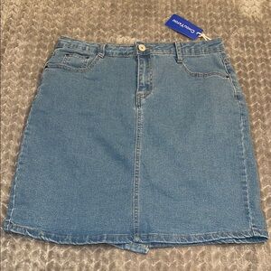 NWT Chou Tayou Blue Denim Skirt Size Large.  Mini Skirt.